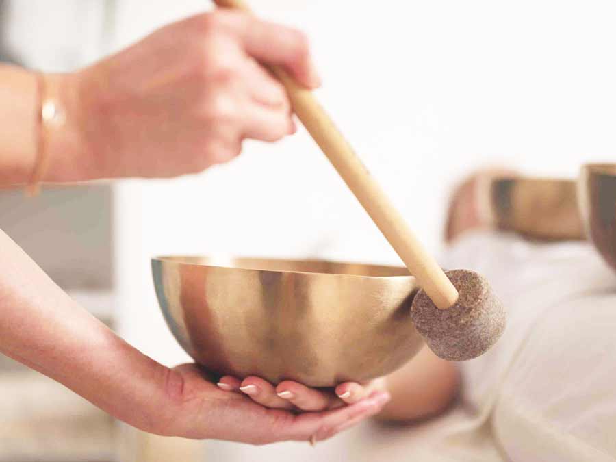 Sound bowl sound healing wellness treatments available at Amore Aesthetics in Manchester